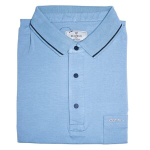 Men sky blue polo t-shirt with pocket cotton casual wear