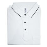 Men white polo t-shirt with pocket cotton casual wear