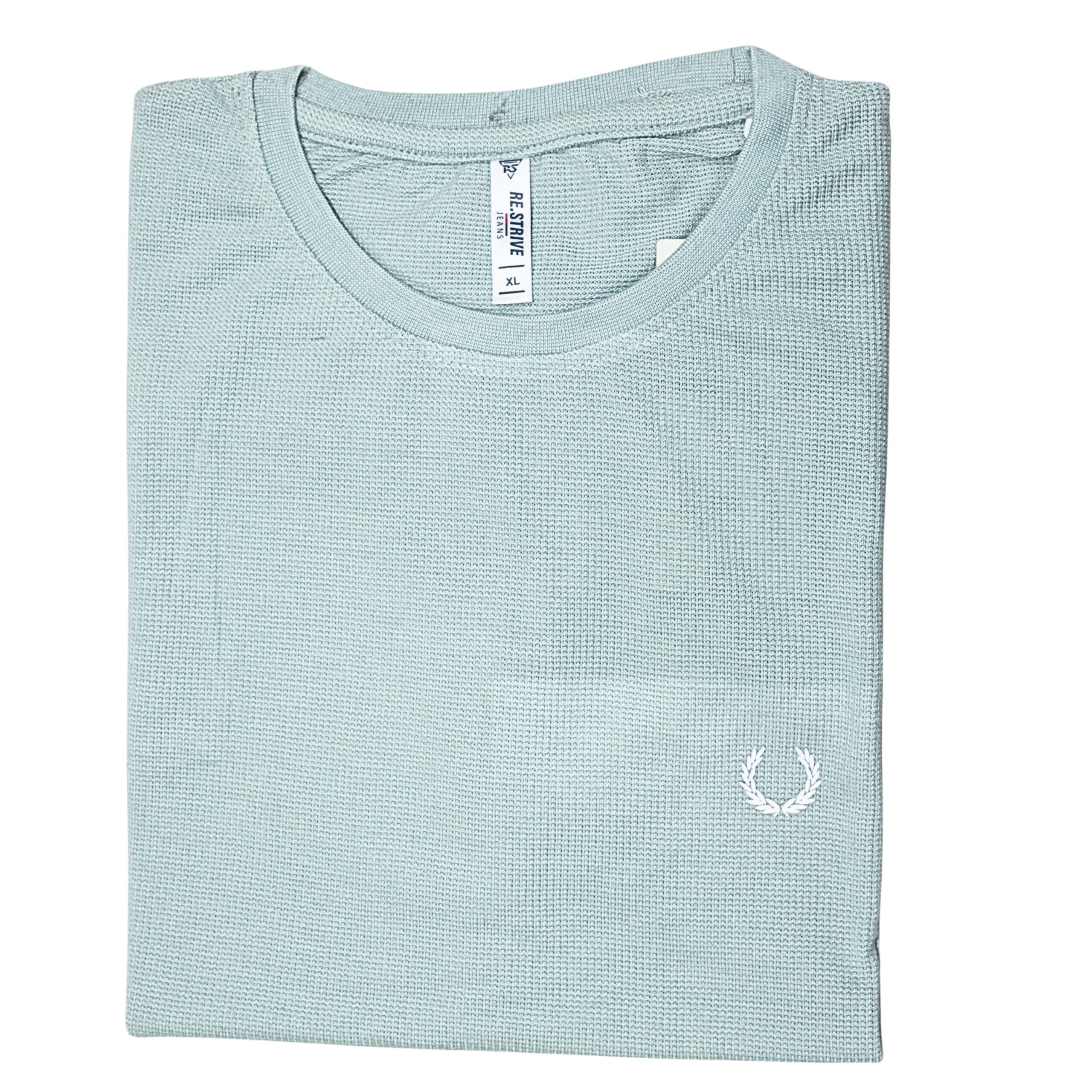 Men’s mint green round neck textured t-shirt XL size casual wear