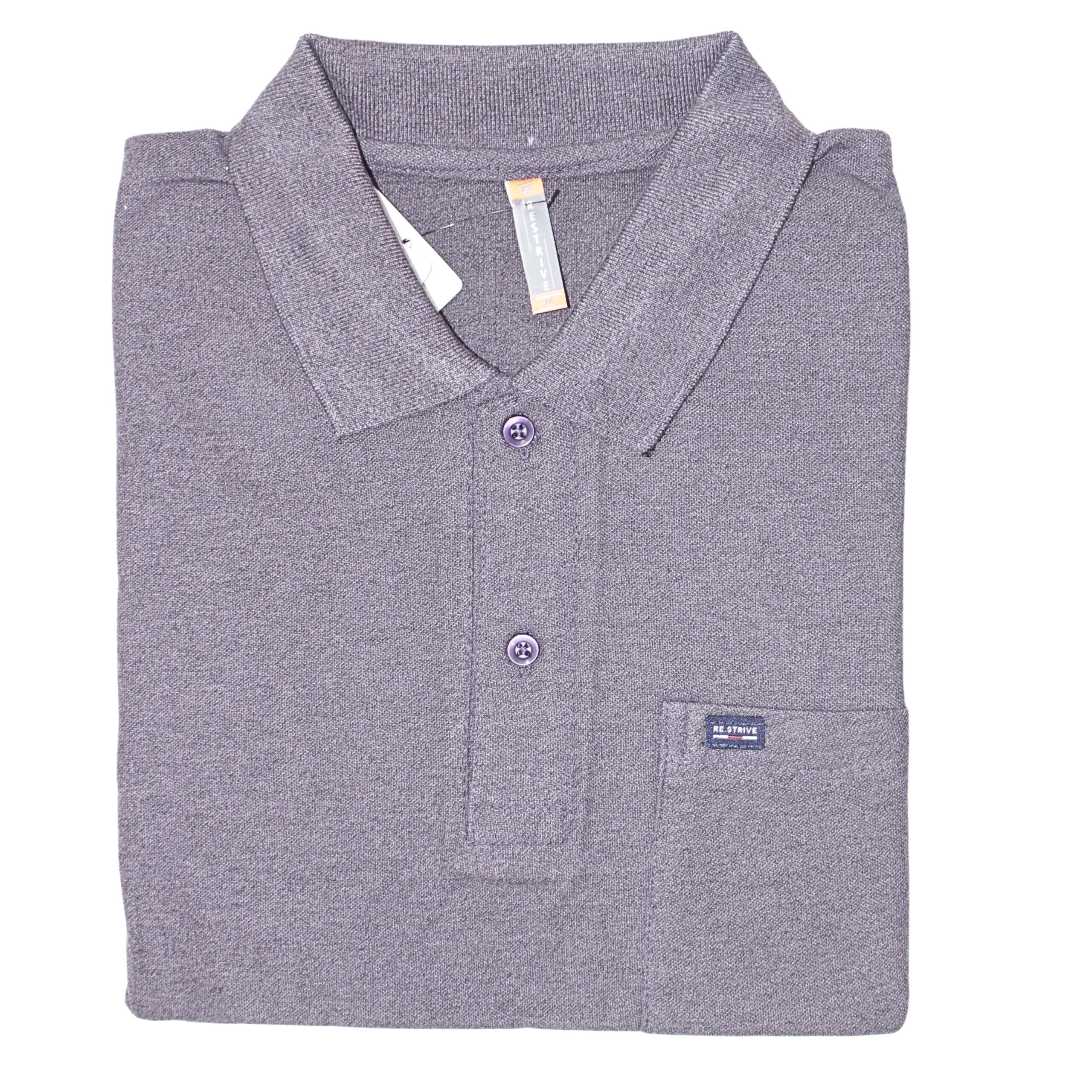 Men lavender grey mauve polo t-shirt with pocket casual wear