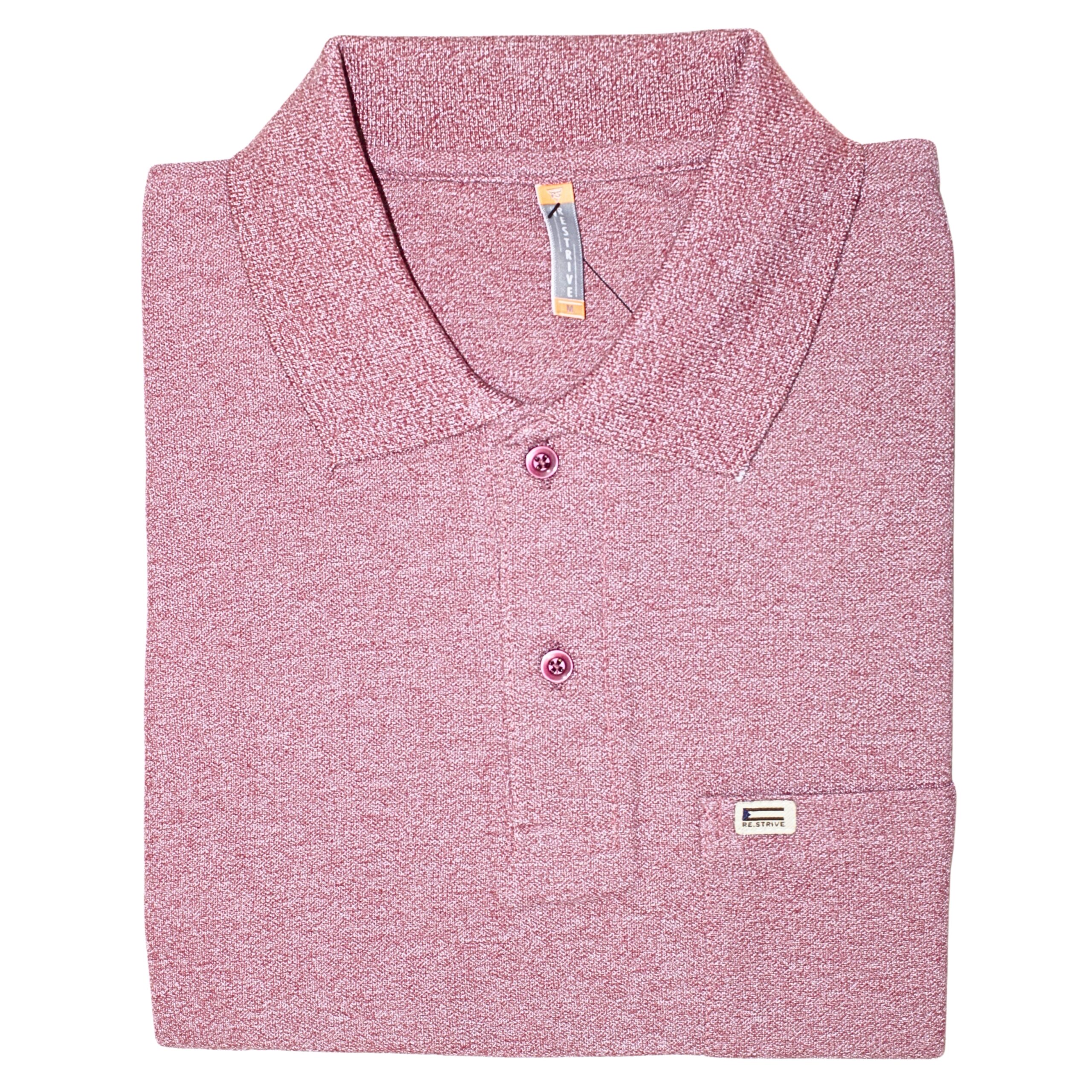 Men dusty rose pink polo t-shirt with pocket casual wear