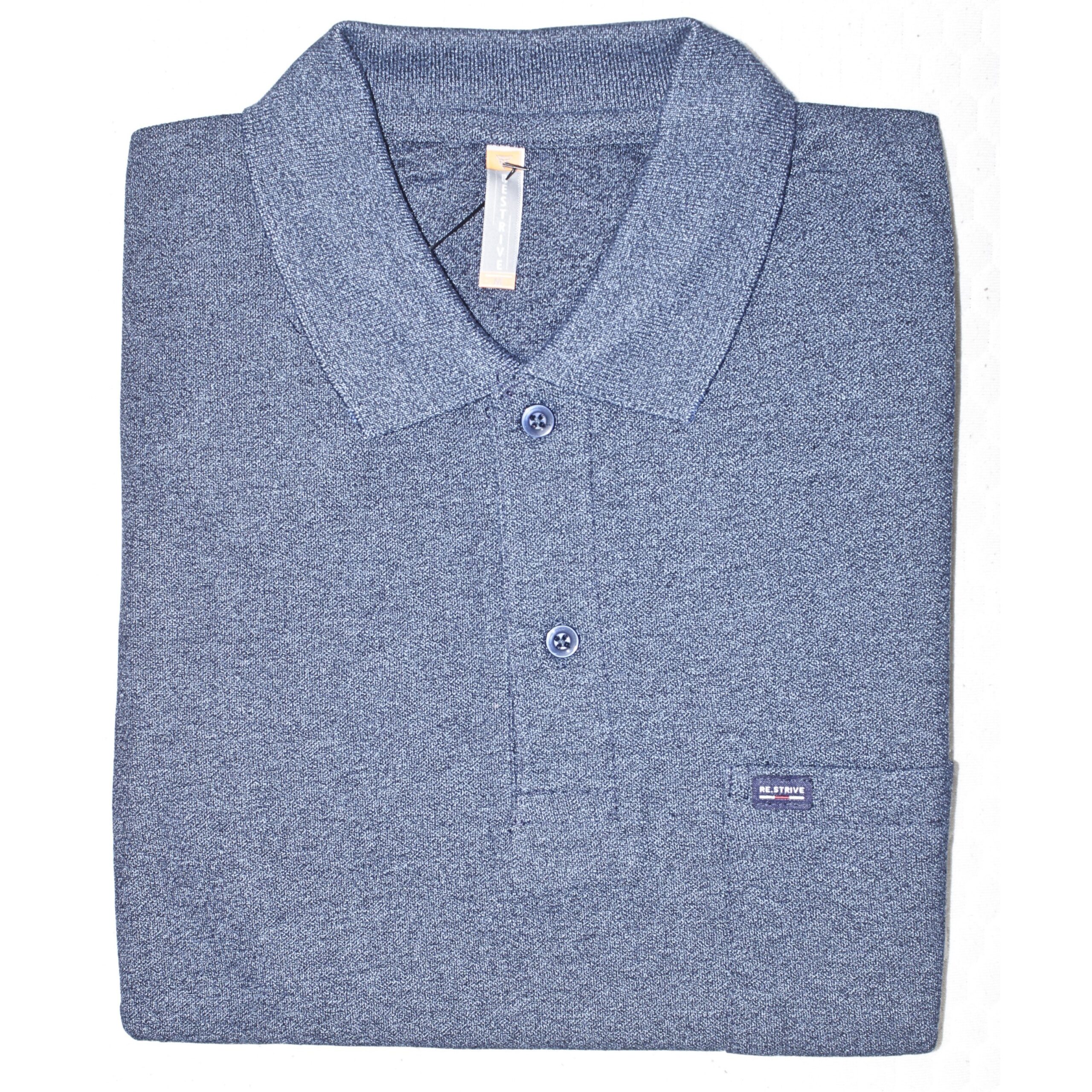 Men steel blue polo t-shirt with pocket casual wear