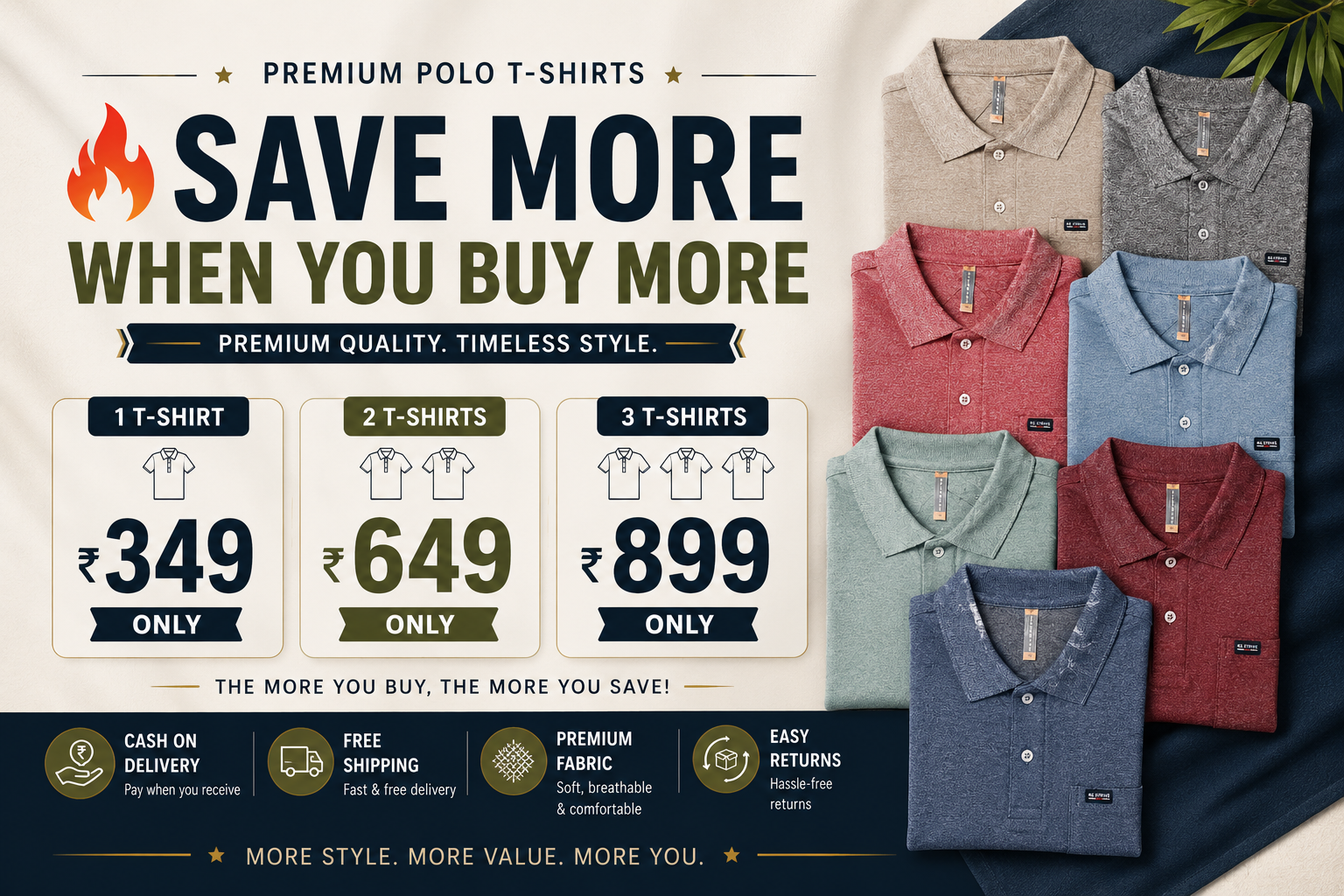 Premium Polo T-Shirts Combo Offer | Buy More Save More – VR Store